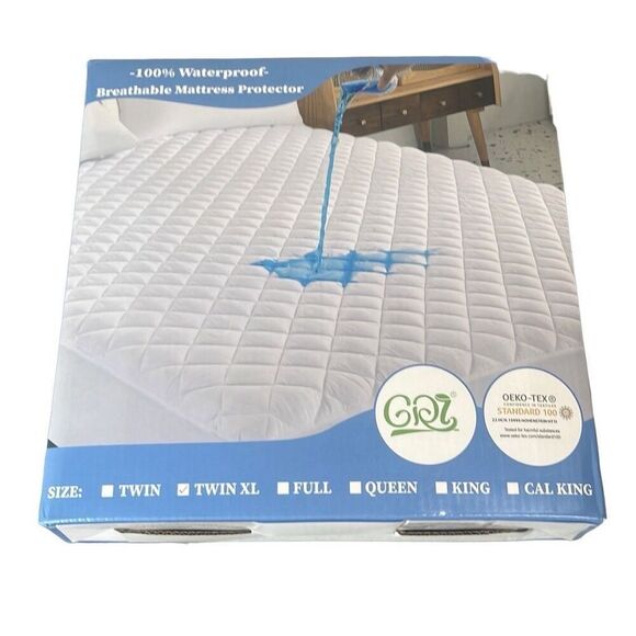 GRT Mattress Protector 100% Waterproof Premium Fabric Breathable 39 x 80 Twin XL - Picture 1 of 6